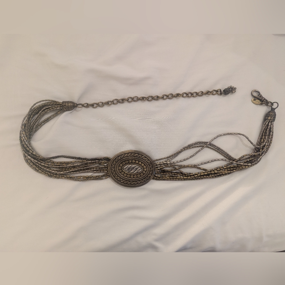 Chico's VTG Gold And Silver Beaded Statement Belt